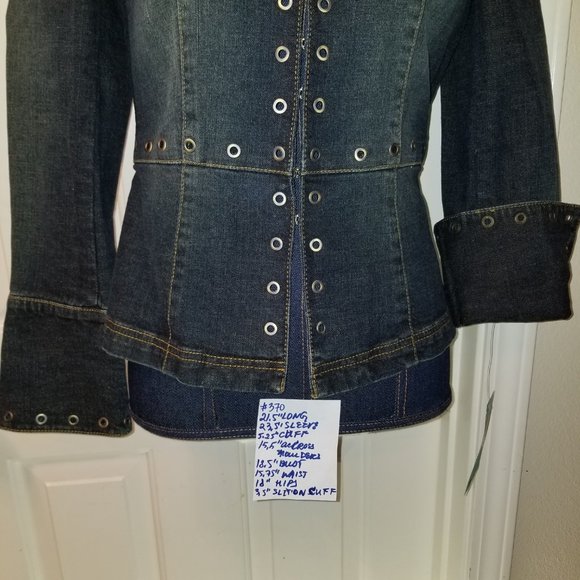 #370 NWT Classique Entier Grommet Denim Jacket SP - Picture 5 of 9